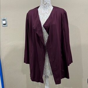 Burgundy Open Front Jacket